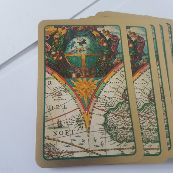 CASPARI Bridge Ensemble Double 2 Deck Cards Score Pad World Map Huntington+ 130 - Picture 11 of 16